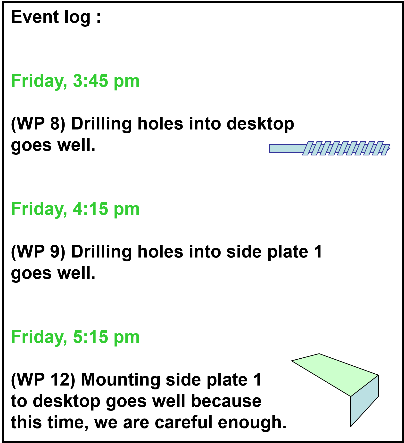 office desk event log